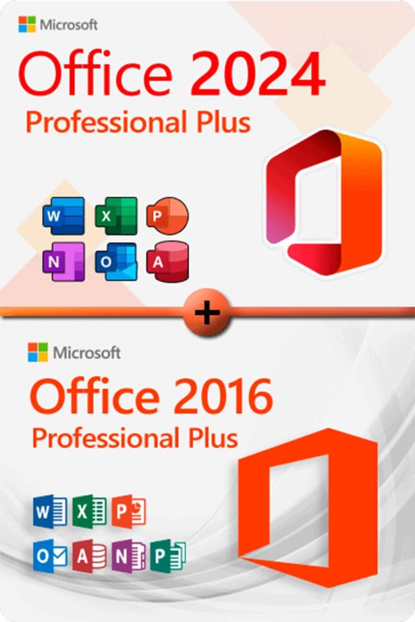 Microsoft Office 2024 Professional Plus + Microsoft Office 2016 Professional Plus Licencia para 3 dispositivos