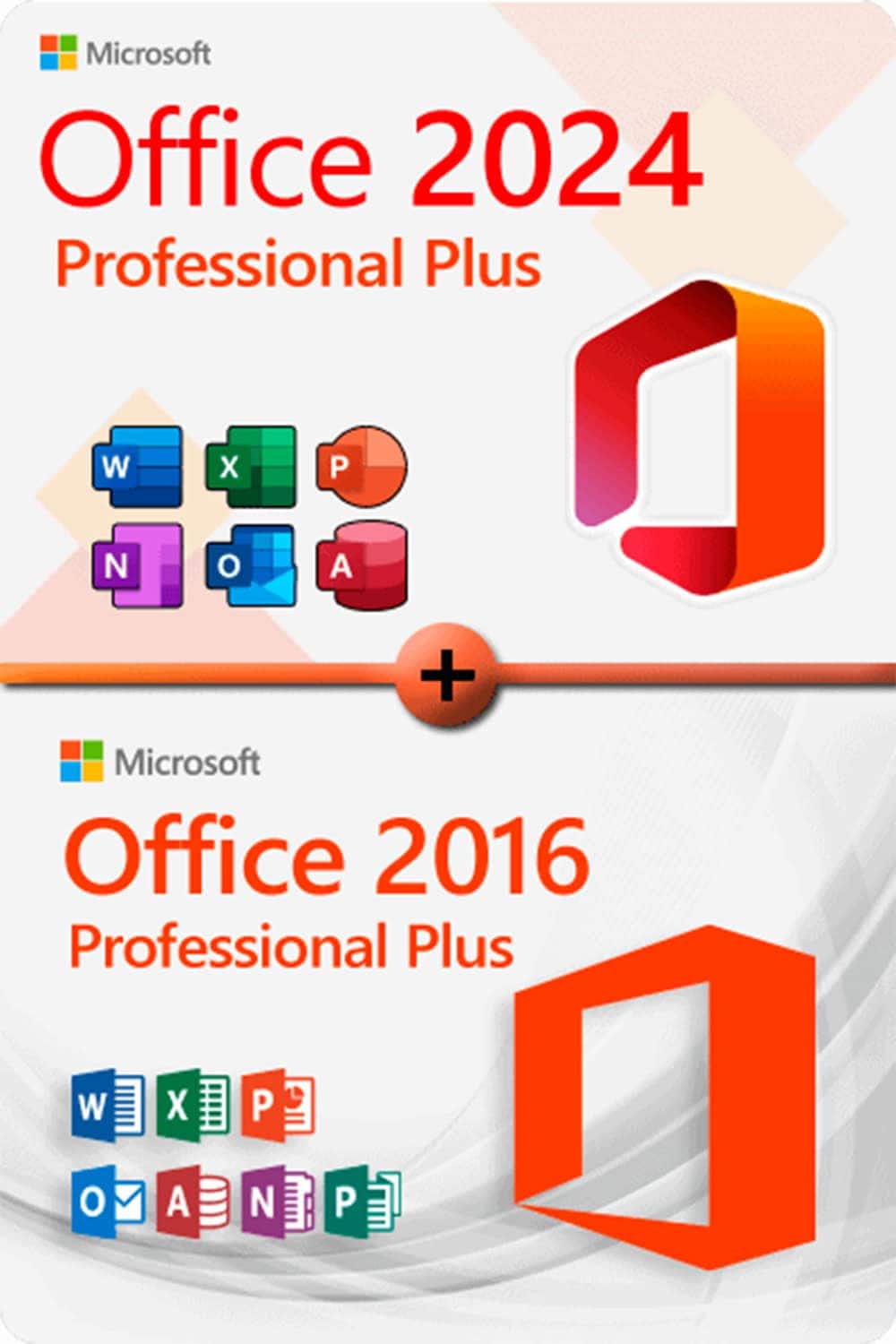 Microsoft Office 2024 Professional Plus + Microsoft Office 2016 Professional Plus Licencia para 3 dispositivos