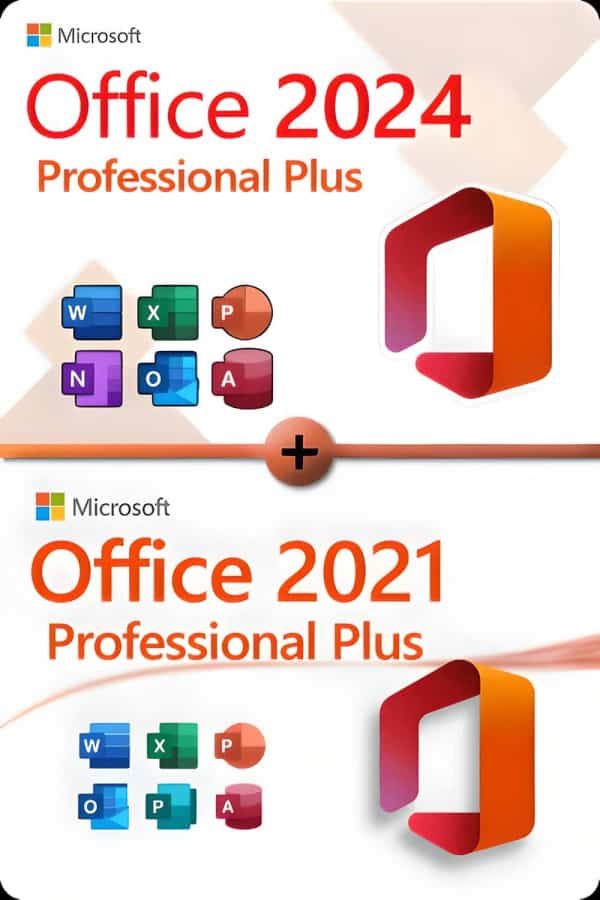 Microsoft Office 2024 Professional Plus + Microsoft Office 2021 Professional Plus Licencia para 3 dispositivos