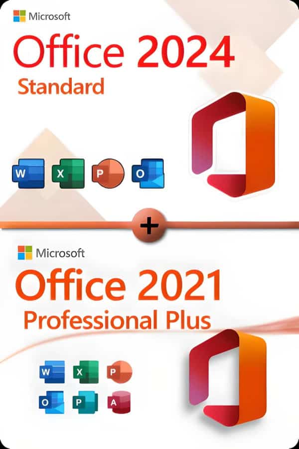 Microsoft Office 2024 Standard + Microsoft Office 2021 Professional Plus Licencia para 3 dispositivos