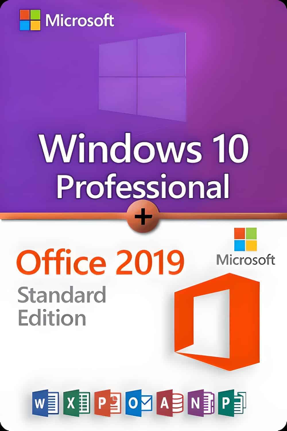 Microsoft Windows 10 Professional + Microsoft Office 2019 Standard Licencia para 3 dispositivos
