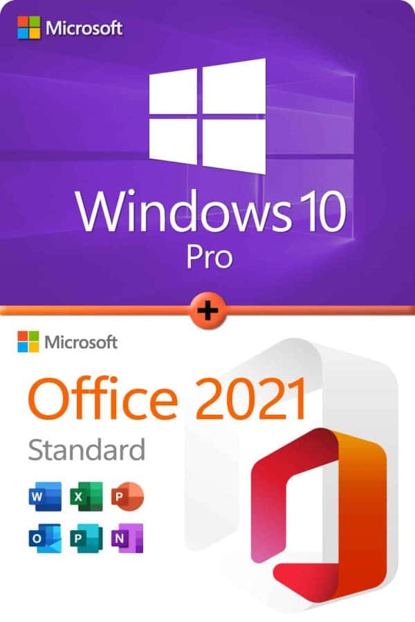 Microsoft Windows 10 Professional + Microsoft Office 2021 Standard Licencia para 3 dispositivos