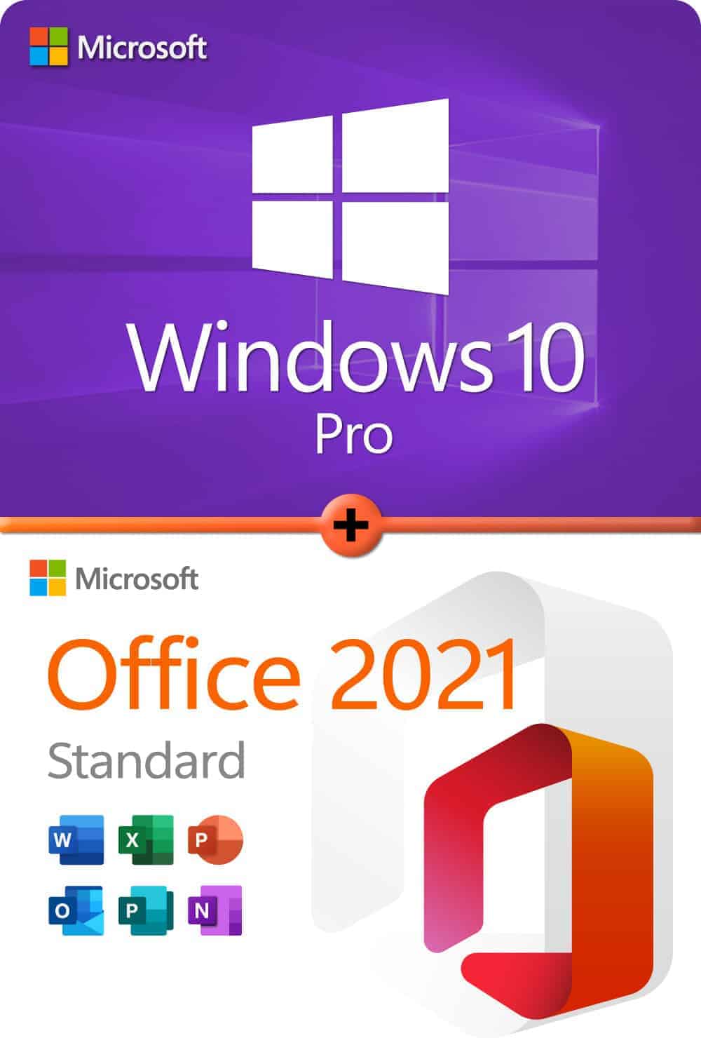 Microsoft Windows 10 Professional + Microsoft Office 2021 Standard Licencia para 3 dispositivos