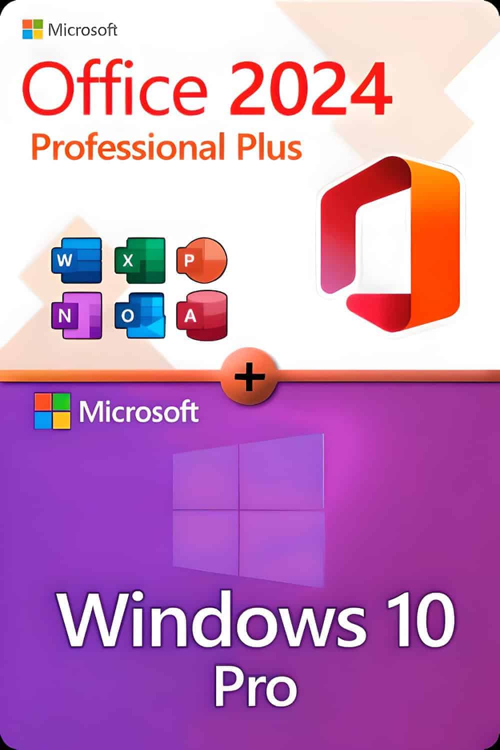 Microsoft Office 2024 Professional Plus + Microsoft Windows 10 Professional Licencia para 3 dispositivos