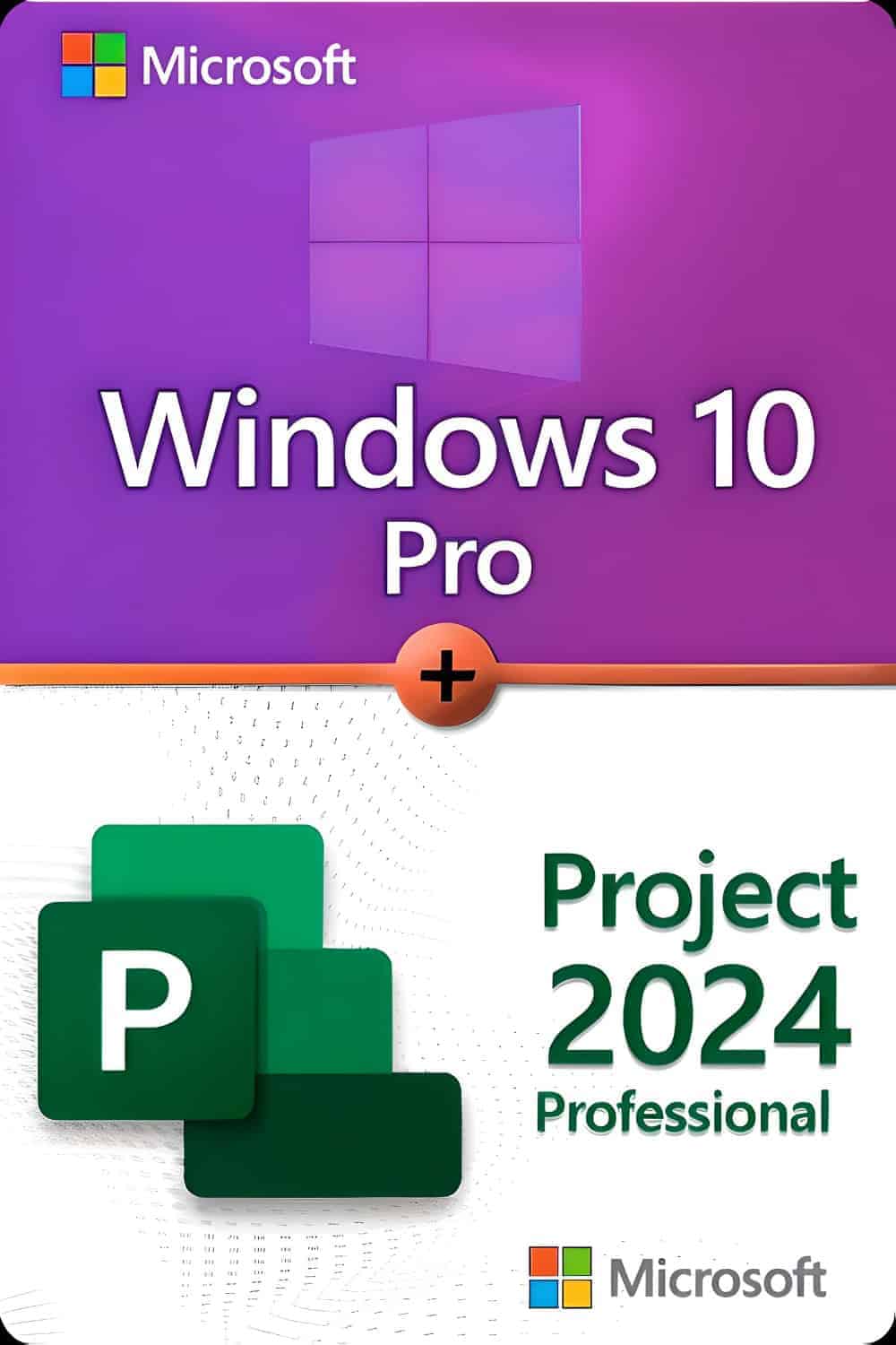 Microsoft Windows 10 Professional + Microsoft Project 2024 Professional Licencia para 3 dispositivos