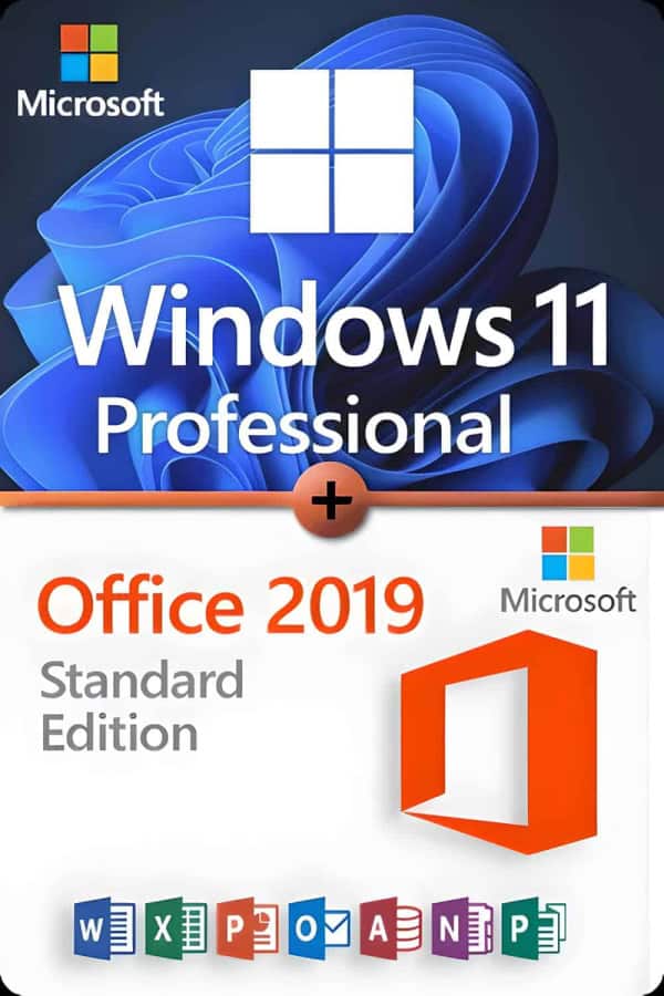 Microsoft Windows 11 Professional + Microsoft Office 2019 Standard Licencia para 3 dispositivos