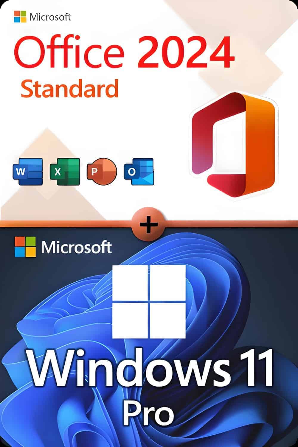 Microsoft Office 2024 Standard + Microsoft Windows 11 Professional Licencia para 3 dispositivos