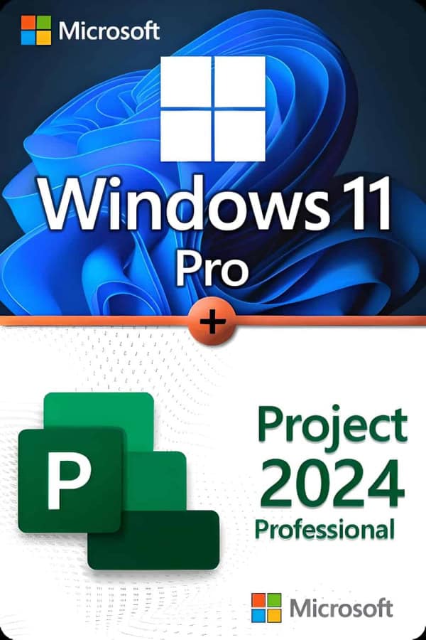 Microsoft Windows 11 Professional + Microsoft Project 2024 Professional Licencia para 3 dispositivos