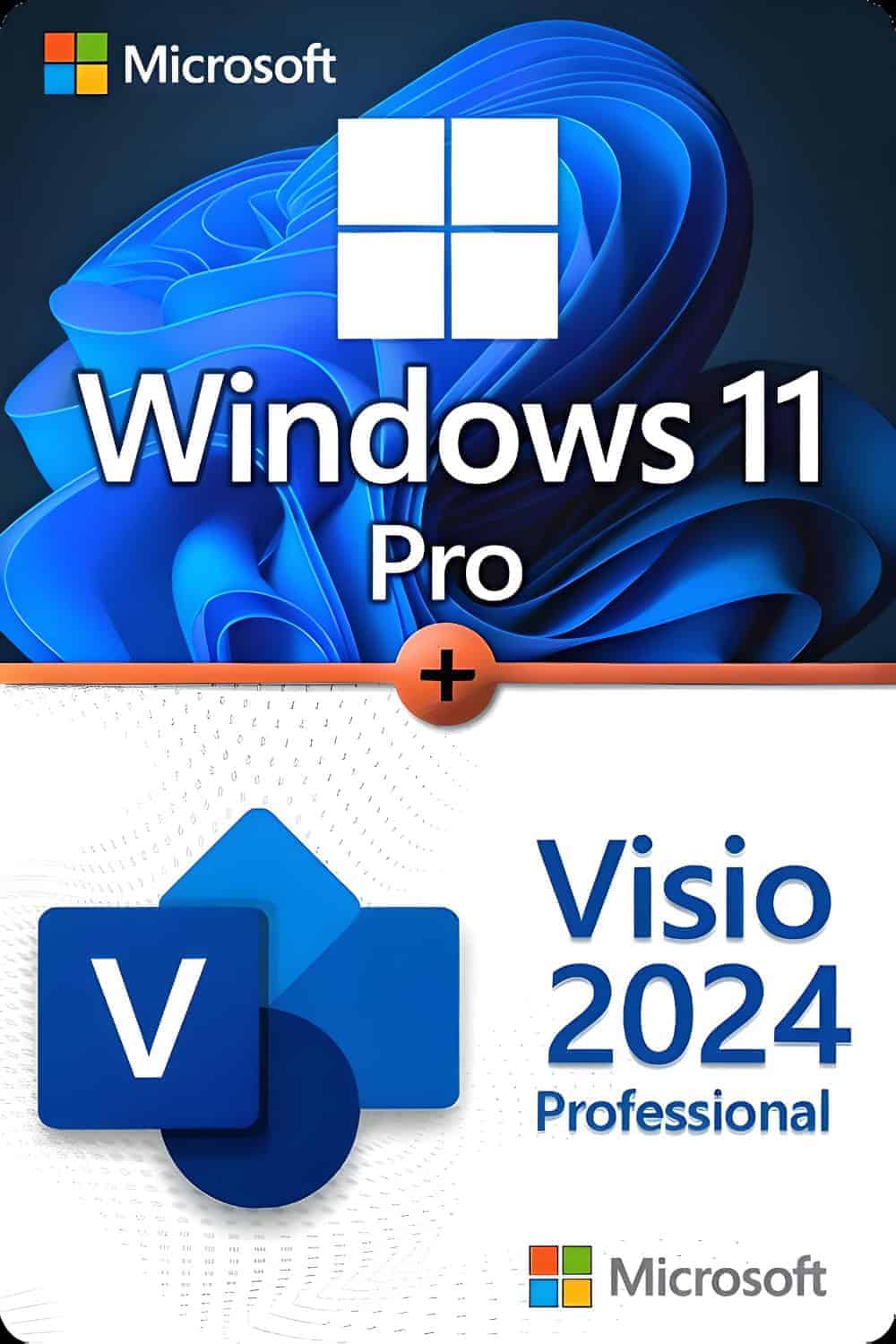 Microsoft Windows 11 Professional + Microsoft Visio 2024 Professional Licencia para 3 dispositivos